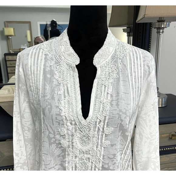 Lilly Pulitzer Sz XS SARASOTA Beaded Sequin Embellished Tunic Top - Picture 3 of 10